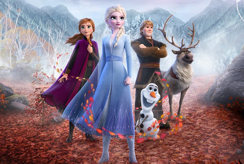 Elsa, Anna, Sven and Olaf
