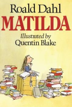 book cover Matilda by Roald Dahl, illustrated by Quentin Blake
