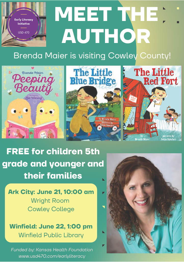 flier- author Brenda Maier coming to Cowley County
