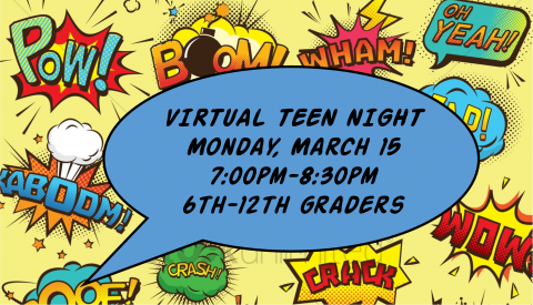 teen night in comic bubble