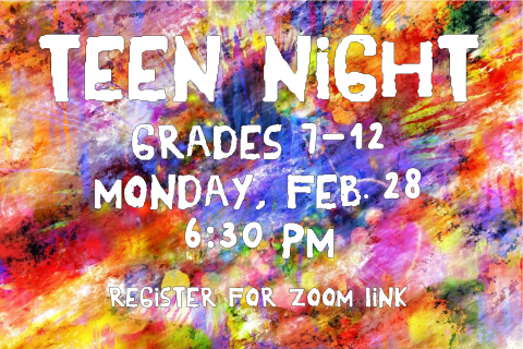 Teen night with colorful paint background