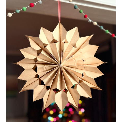 image of a paper bag snowflake