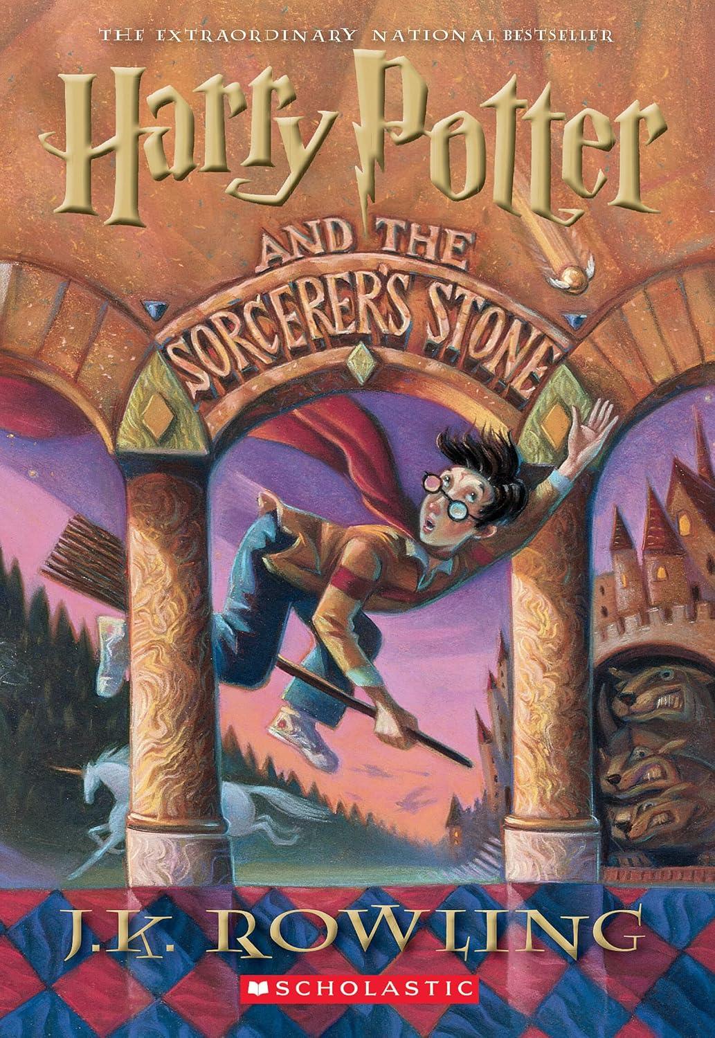 Book cover- Harry Potter and the Sorcerer's Stone by JK Rowling