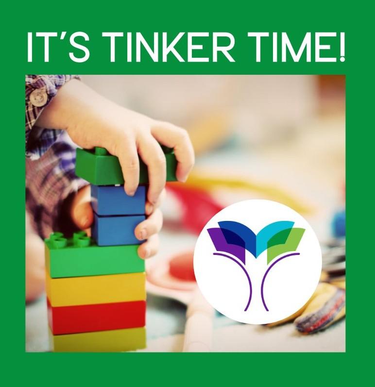 Image is colorful building blocks and Winfield Public Library logo